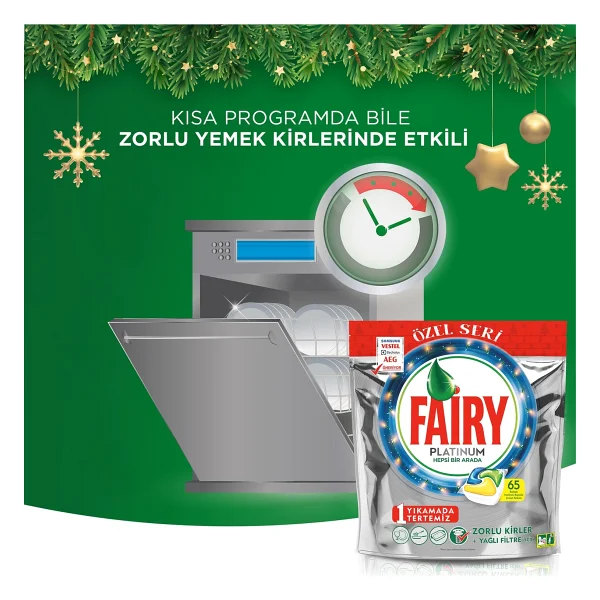 Fairy Platinum Bulaşık Makinesi Tableti 65'li - Görsel 6