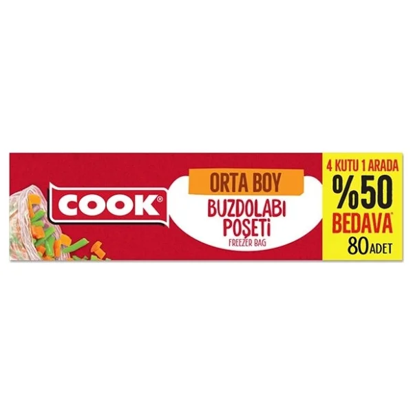 Cook Orta Boy Buzdolabı Poşeti 4x20'li - Görsel 2