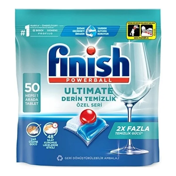 Finish Quantum Ultimate Bulaşık Makinesi Tableti 50'li - Görsel 2