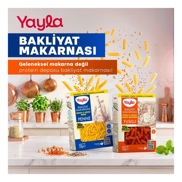 Yayla Kinoalı Ve Sebzeli Yeşil Makarna Penne Bakliyat Makarnası 250 Gr - Görsel 2