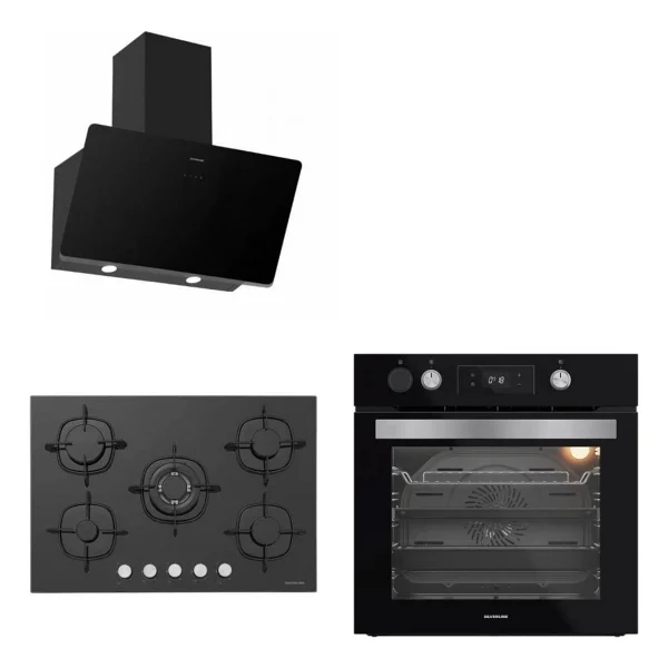 Silverline Buhar Destekli + Airfryer 3457 Soho - Cs5365b01 Woklu - Bo65p4b01 Siyah Cam Ankastre Set - Görsel 5
