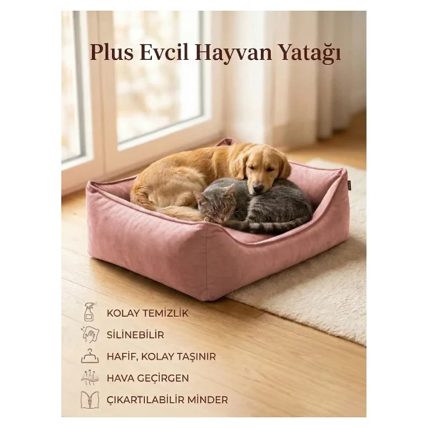 Patiderm Plus Silinebilir Kedi & Köpek Diş Tırnak Geçirmez Yatak - Kırmızı - Görsel 7
