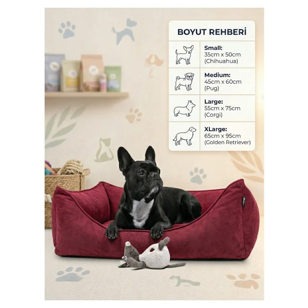 Patiderm Plus Silinebilir Kedi & Köpek Diş Tırnak Geçirmez Yatak - Kırmızı - Görsel 3