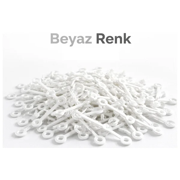 Luluyen 250 Adet Beyaz Plastik Güvenlik Kilidi Etiket Sabitleyici 67 Mm Tek Kullanımlık Tekstil Ürün Paket Kilit Trim Klipsi Perçin - Görsel 5