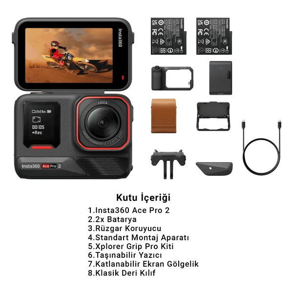Insta360 Ace Pro 2 Çift Bataryalı Aksiyon Kamerası - Görsel 2
