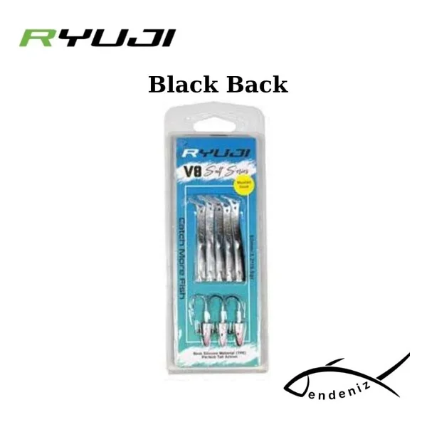 Ryuji V8 10cm 10gr Silikon Yem - White Silver - Görsel 4