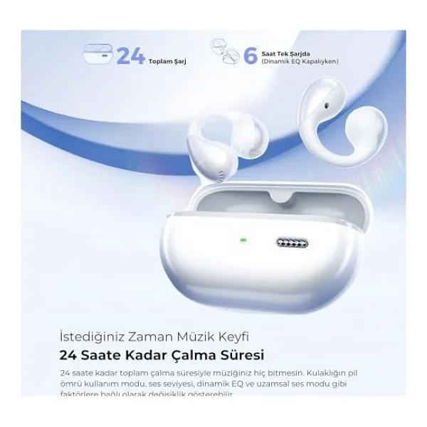Soundpeats PearlClip Pro TWS Beyaz Open Ear Bluetooth Kulaklık - Görsel 2
