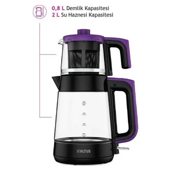 Altus Al 796 S 1900 W Siyah Cam Çay Makinesi - Görsel 7