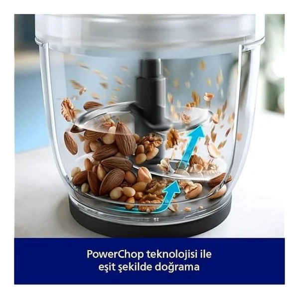 Philips 3000 Serisi Doğrayıcı - Powerchop Teknolojisi, 500w Motor, 2l Kapasite, Çift Hız Ayarı, Bula - Görsel 5
