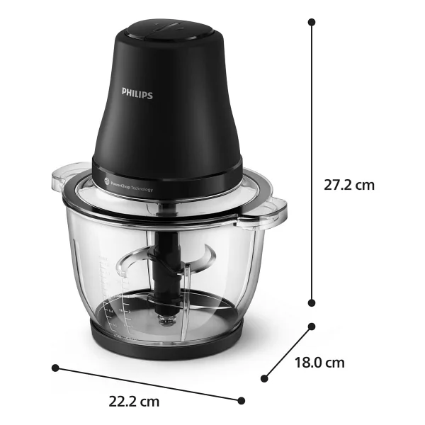 Philips 3000 Serisi Doğrayıcı - Powerchop Teknolojisi, 500w Motor, 2l Kapasite, Çift Hız Ayarı, Bula - Görsel 8