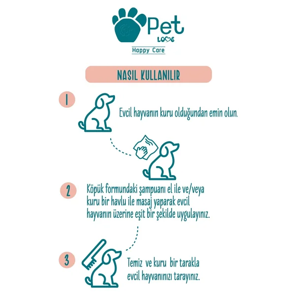 Pet Love Kurabiyeli Ve Vanilyalı 225 Ml Köpük Kedi Köpek Şampuanı - Görsel 8
