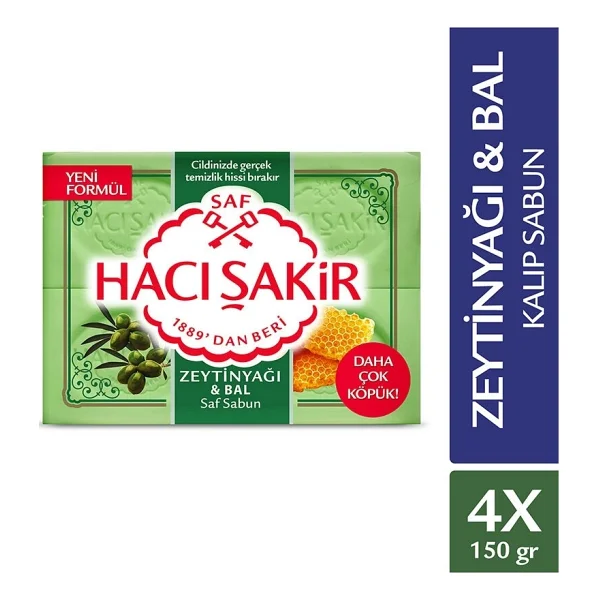 Hacı Şakir Zeytinyağı & Bal 4x150 Gr 4 Adet Kalıp Sabun - Görsel 2