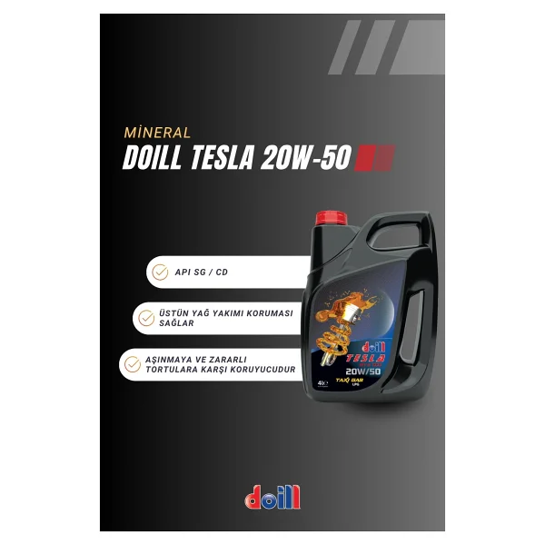 Doill Tesla RTX 1000 20w-50 4 Lt Motor Yağı - Görsel 2