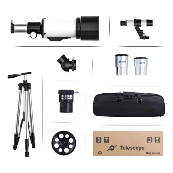 400 X 70 Mm Açıklıklı Refrakter Teleskoplar 15x - 150x Telefon Adaptörlü Reflex - Görsel 2