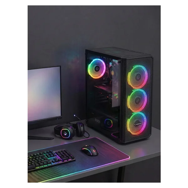 Rampage Helios Mesh Rainbow Fanlı 650 W Atx Oyuncu Kasası - Görsel 8