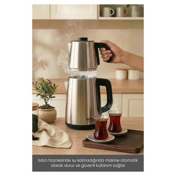 Lorenzo Teazen 2in1 LRZ-1020 Inox Çelik Çay Makinesi - Görsel 3