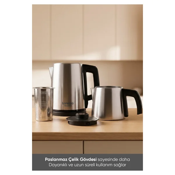 Lorenzo Teazen 2in1 LRZ-1020 Inox Çelik Çay Makinesi - Görsel 5