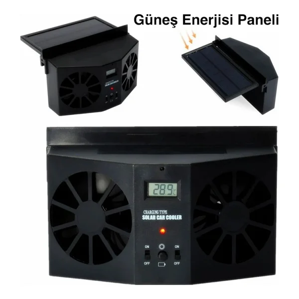 Ally R-8032 Güneş Enerjili Çift Fanlı Solar Oto Araç Havalandırma-(5775) - Görsel 2