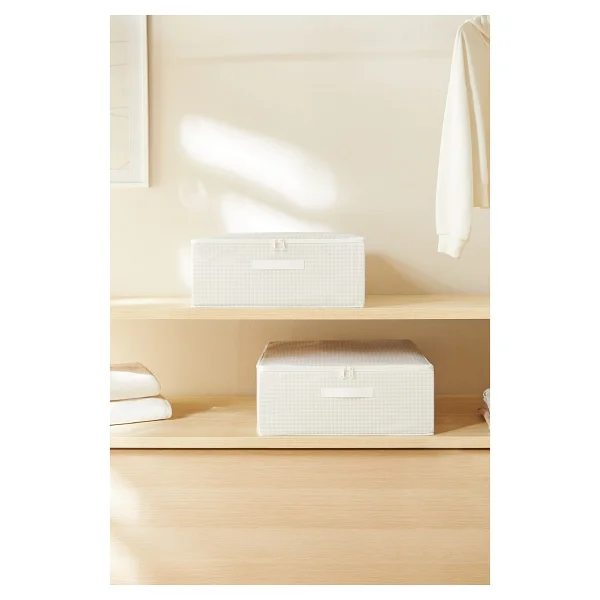 Home Wave 2'li Gri Pötikare Destekli Kutu Hurç Set 45 X 55 X 18 Cm - Görsel 2