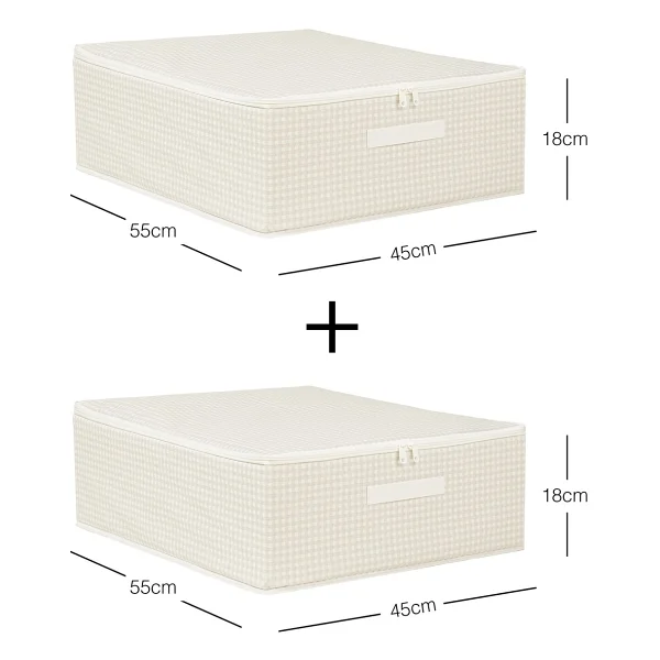 Home Wave 2'li Gri Pötikare Destekli Kutu Hurç Set 45 X 55 X 18 Cm - Görsel 7