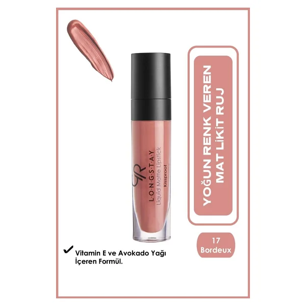 Golden Rose Ruj Longstay Liquid Matte Lipstick 17 - Görsel 6