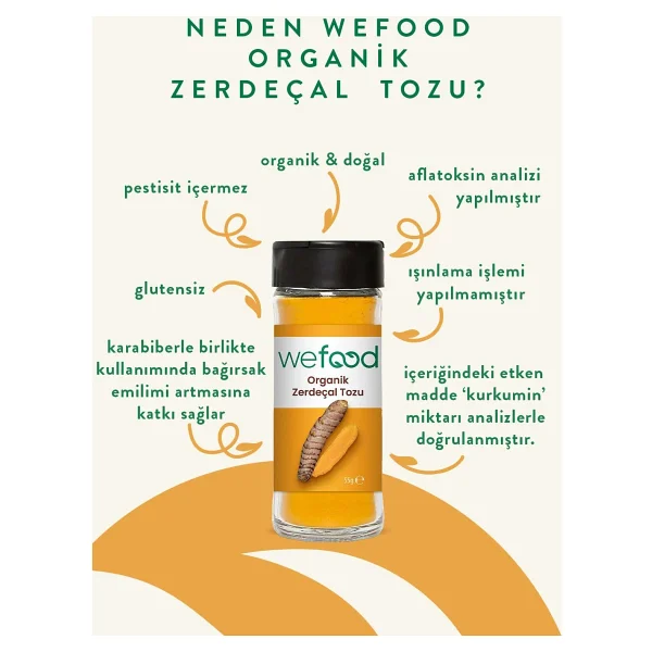 Wefood Organik Zerdeçal Tozu 55 Gr 2'li - Görsel 2
