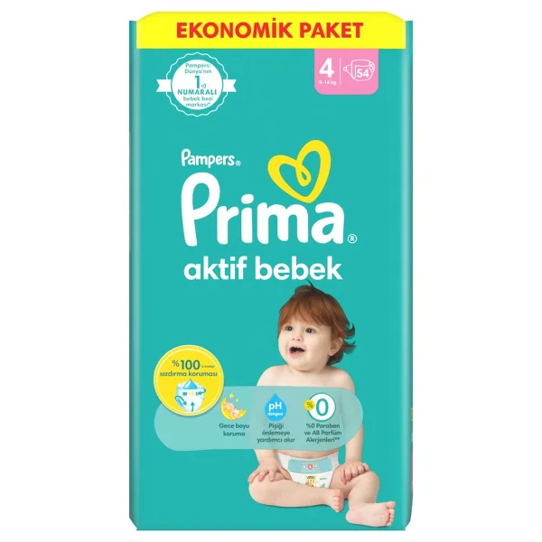 Prima Aktif 4 Numara Maxi 54'lü Bebek Bezi - Görsel 2