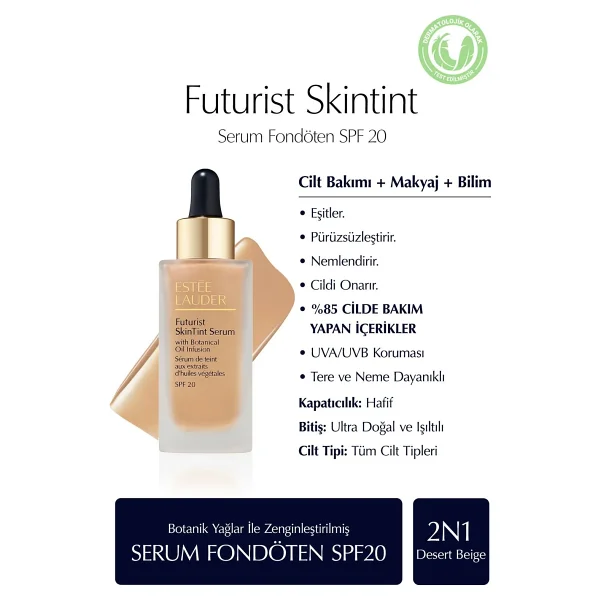 Estee Lauder Futurist Skintint Spf 20 2n1 Desert Beige 30 Ml Serum Fondöten - Görsel 2