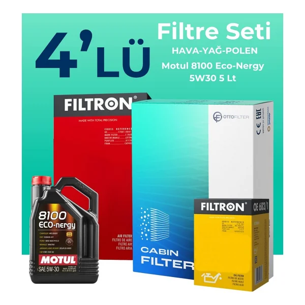Filtron İnfiniti Fx 35 Motul Motor Yağlı Filtre Bakım Seti 2002-2009 4lu - Görsel 2