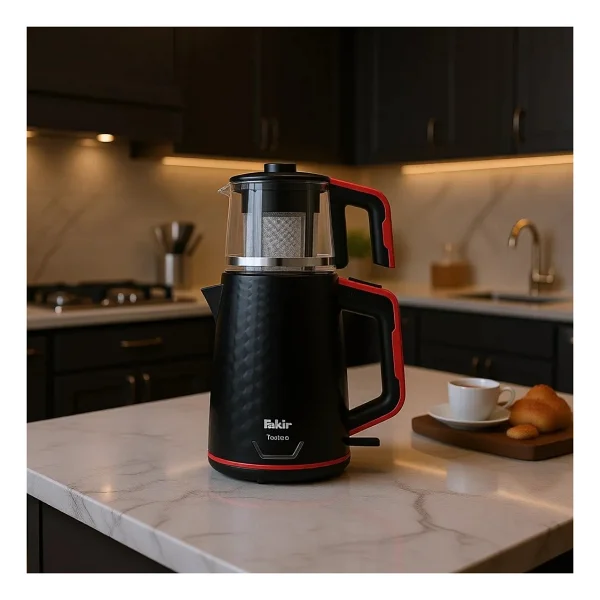 Fakir Tastea Siyah Kırmızı 1650 W Cam Demlikli Çay Makinesi - Görsel 9