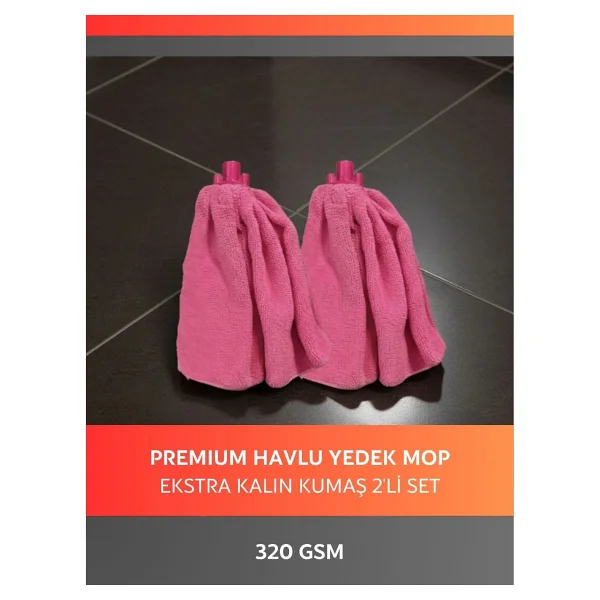 Cleanshe Premium Mikrofiber Mop Yedek Havlu 2'li Set - Görsel 2