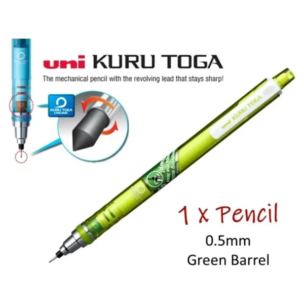 Uni-Ball Uni Versatil Kalem 0.5 Mm Uç Boyutu Yeşil Renk Kuru Toga T M5-450t Uzun Ömürlü Mekanizma - Görsel 6