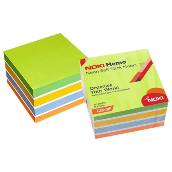 Noki Memo 75x75 Neon Gizemli Küp Blok 450 Sayfa - Görsel 2