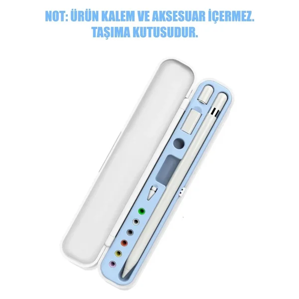 Apple Pencil, Samsung S Pen, Microsoft Surface Pen, Huawei M Pen Uyumlu Tablet Kalemi Kutusu Taşıma Çantası - Beyaz - Görsel 8