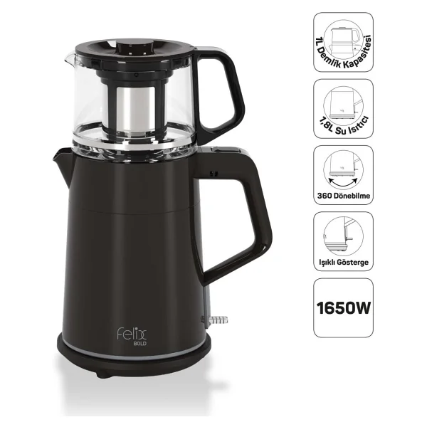 Felix Bold Fl301 1650 W Cam Demlikli Çay Makinesi - Görsel 8