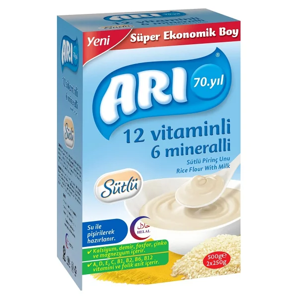 Arı Mama 12 Vitaminli 6 Mineralli Sütlü Pirinç Unu Kaşık Maması 500 Gr - Görsel 5
