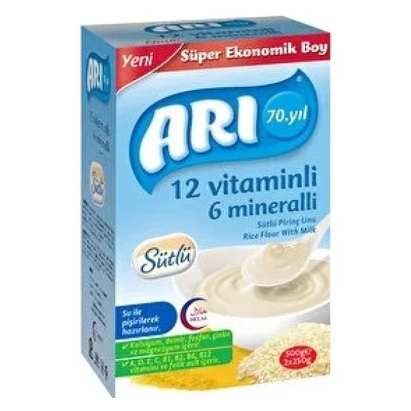 Arı Mama 12 Vitaminli 6 Mineralli Sütlü Pirinç Unu Kaşık Maması 500 Gr - Görsel 6