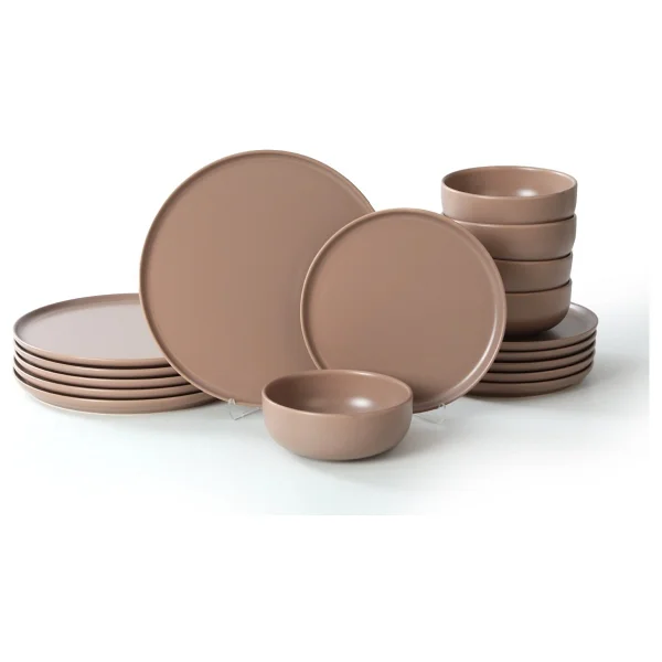 Keramika Nordic Mat Toprak Taupe 18 Parça 6 Kişilik Yemek Takımı - Görsel 7