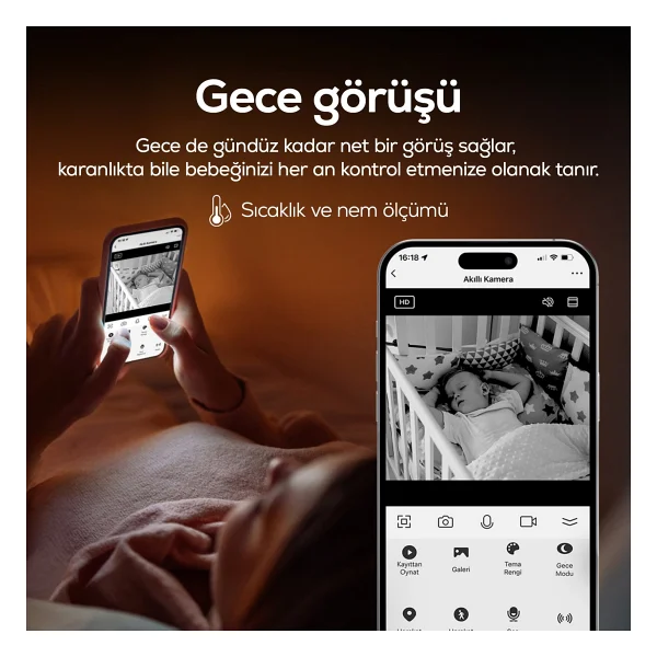 Xenon Smart X7202 3 Mp Bebek Gece Görüşlü Ip Wi-Fi Güvenlik Kamerası - Görsel 7