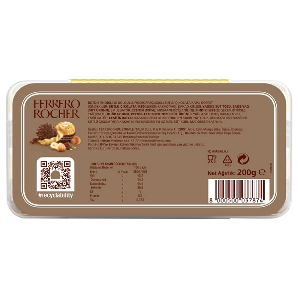 Ferrero Rocher Fındıklı Çikolata 200 Gr - Görsel 2
