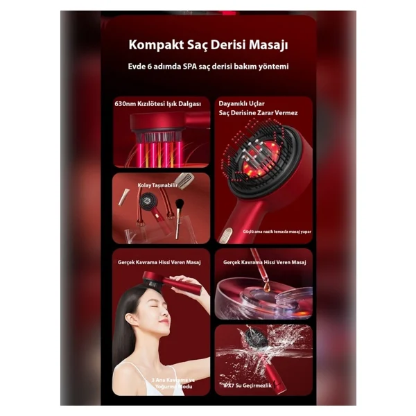 Hairglow Şarjlı Saç Bakım Ve Masaj Tarağı - Görsel 6