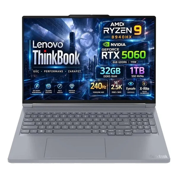 Lenovo Thinkbook 16p G6 Adr 21u00013tx Ryzen 9 8940hx 16 GB 512 GB SSD Rtx5060 16" Wqxga Notebook - Görsel 10