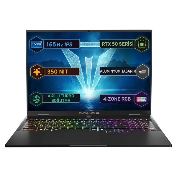 Casper Excalibur G915 G915.1362-Cf70x-C İ7-13620h 24 GB 1 TB SSD Rtx5070 16" Wuxga Gaming Laptop - Görsel 2
