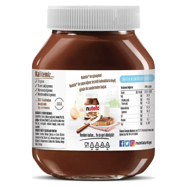 Nutella Kakaolu Fındık Kreması 1 Kg - Görsel 2