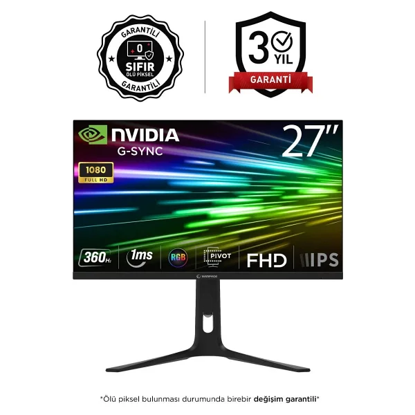 Rampage Ellipse El27r360f 27" 1 Ms Full HD Pivot Ips 360 Hz Oyuncu Monitörü - Görsel 7