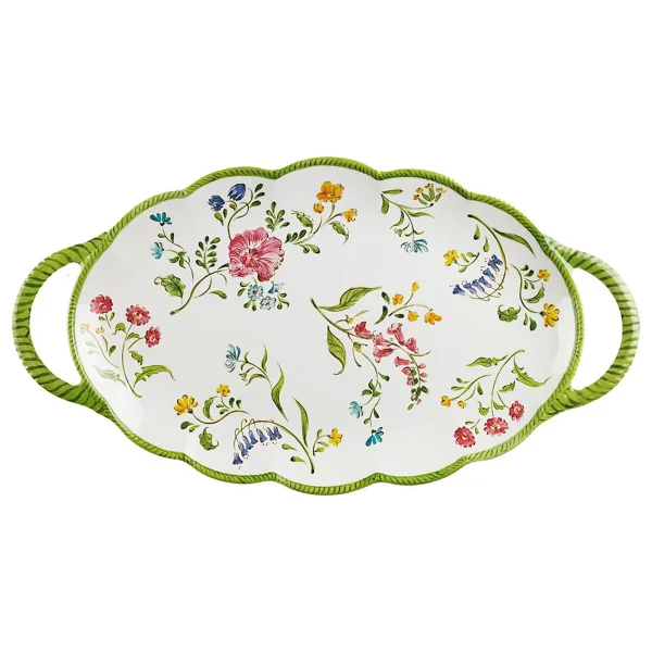 Lucky Art Laurus 58 Cm Melamin Kulplu Tepsi - Görsel 4