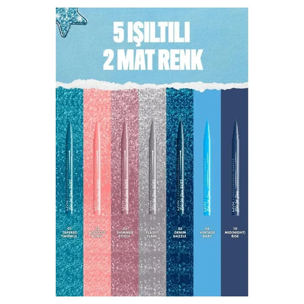 Nyx Professional Makeup Epic Ink Liner Glitz 03 Shimmer Stitch Eyeliner - Görsel 7