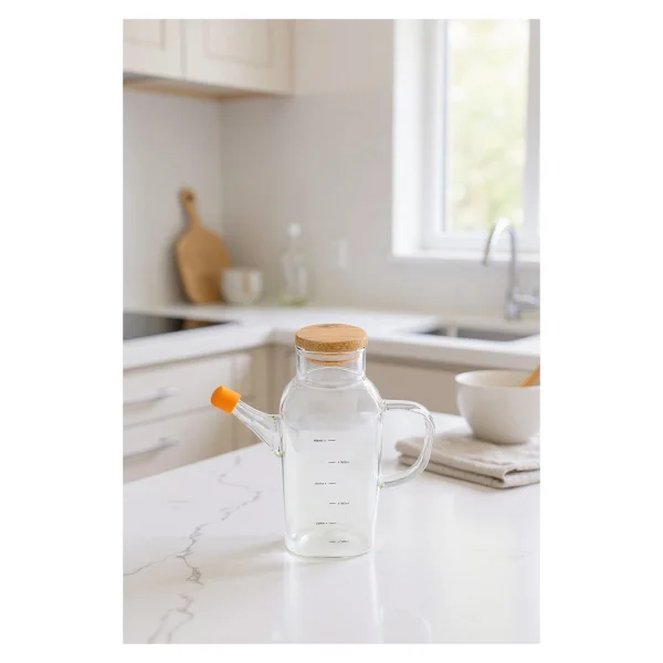 Bambum Petto Bambu Kapaklı 600 Ml Yağdanlık - Görsel 3