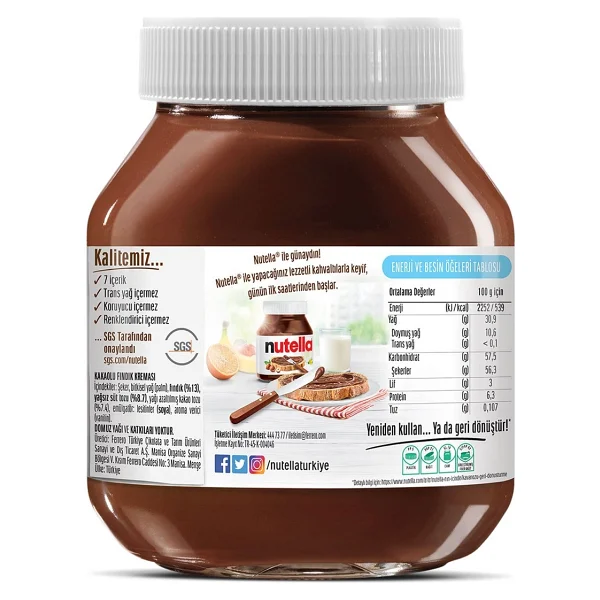 Nutella Kakaolu Fındık Kreması 750 Gr - Görsel 3