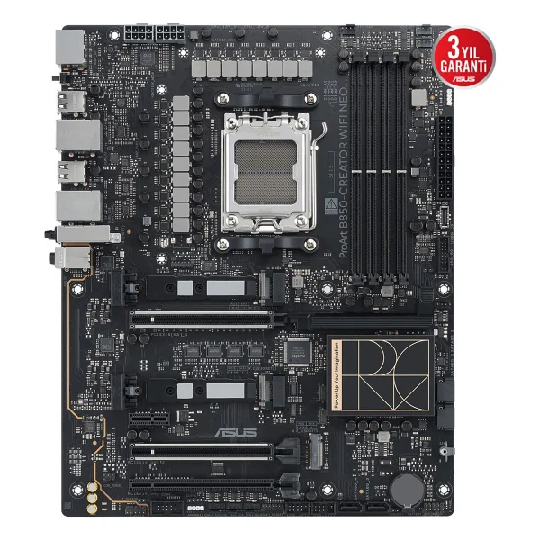 Asus Proart B850-Creator Wi-Fi Neo AMD Am5 DDR5 Atx Anakart - Görsel 3